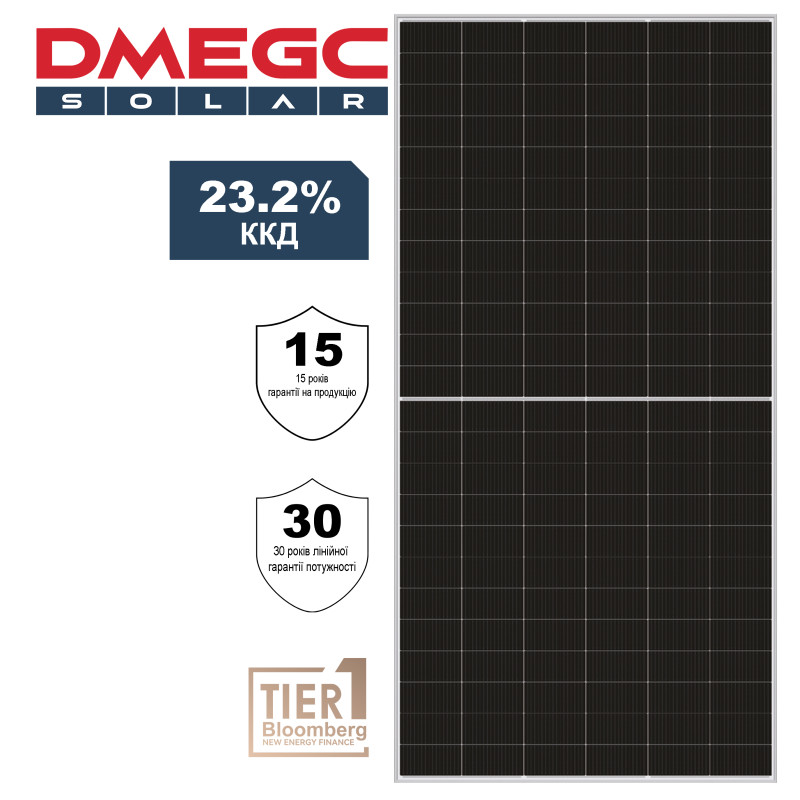 Монокристалличкая солнечная двухсторонняя панель DMEGC DM590M10T-B72HSW INFINITY n-type Bifacial