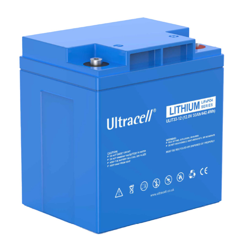 Батарея аккумуляторная Ultracell ULIT33-12, LiFePO4 12(12.8)V/422.4W(0.4224kW)