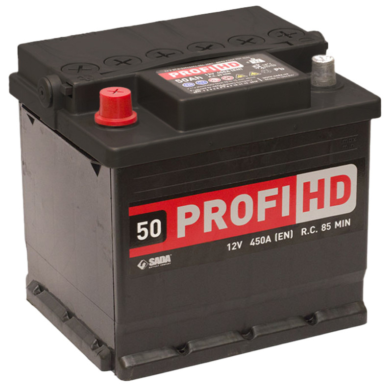 Автомобильный аккумулятор SADA PROFI HD 6СТ-50 (+/-) сада профи 12В 50Ач 450А