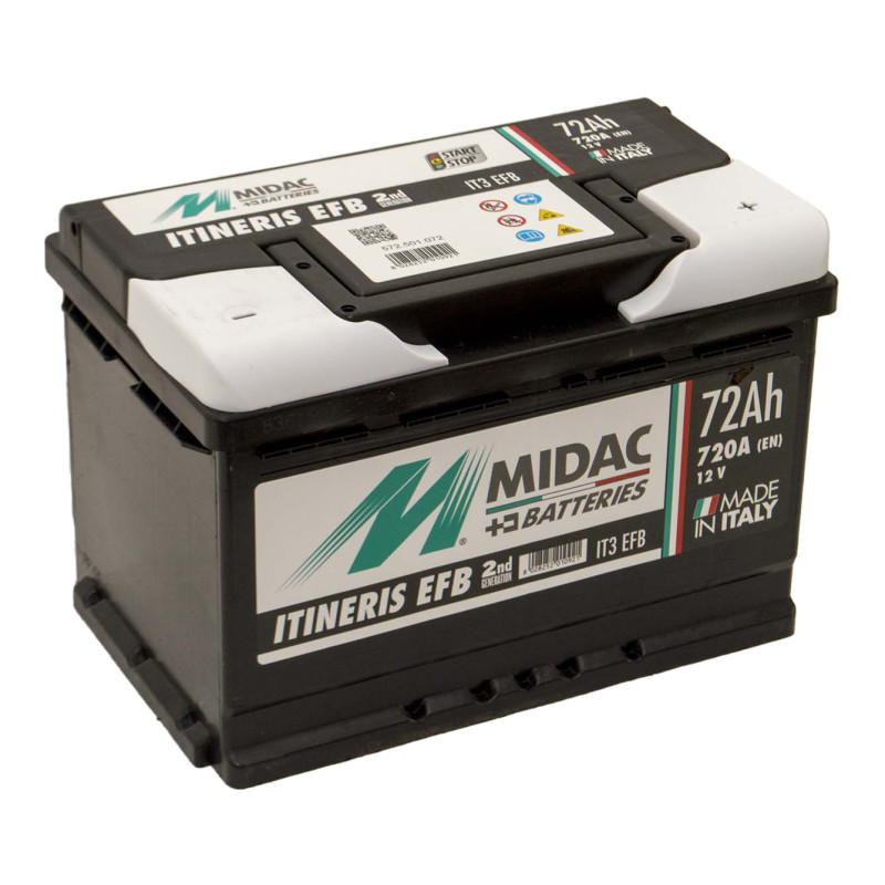 Аккумулятор 6СТ-72A MIDAC ITINERIS EFB START STOP, 12V, 72Ah, R Мидак Итинерис, 12В, 72Ач, EN720А