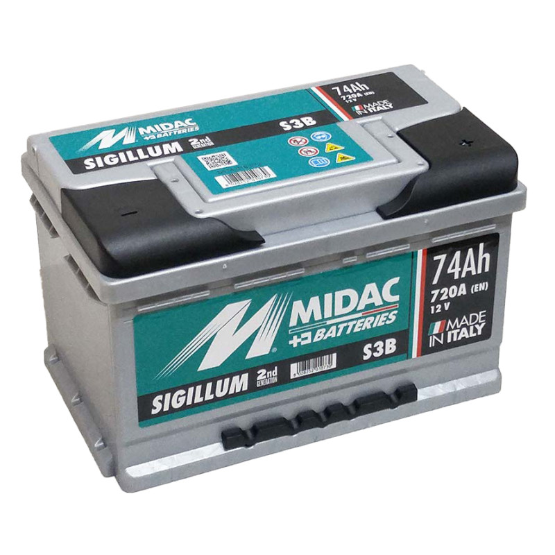 Аккумулятор 6СТ-74A MIDAC Sigillum 12V, 74Ah (-/+) низкий евро, Мидак Сигиллум, 12В, 74Ач, EN720А
